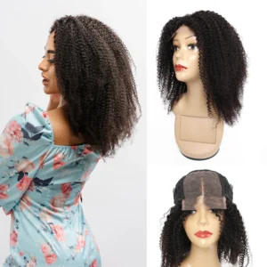 Kinky Curly 4x4 Lace Wig 12 to 34 Inches Remy Indian Human Hair Extension 150% Density Afro Curl 4*4 Lcae Closure Wigs For Women
