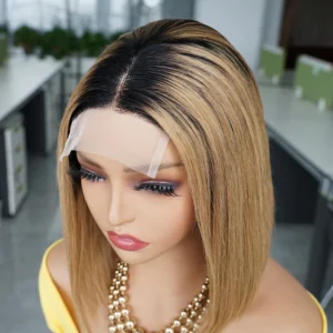 Ombre 1B27 Bob Wig 1B30 Straight Ombre 4x1 Lace Frontal Short Bob Wig Remy Hair 4*1 Lace Closure Indian Human Hair Wigs
