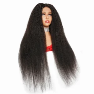 13*4 Lace Frontal Wigs Kinky Straight Remy Peruvian Human Hair Wig 4*4 Lace Closure Wigs Natural Color 150% Front Lace