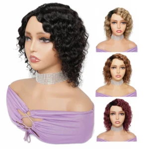 180% 1B27 1B30 1B Burgundy natural color deep wave human hair wigs honey blonde colored Indian hair machine made wig