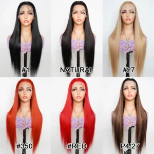Clearance Sale 34inch 13*4 Lace Frontal Wigs #1 #27 #Red Colored Human Hair Wig Remy Indian Hair Wig Silky Straight 250%