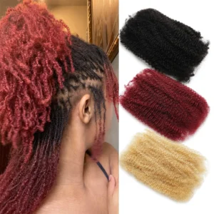 50gram #99J Bulk Hair For Braiding no Wefts Afro Kinky Curly for Mini Twists Braids Microlocs Colored Remy Human Hair 10-20inch