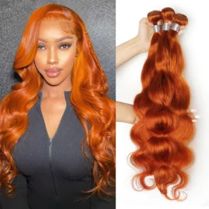 #350 Human Hair Bundles Ginger Orange Body Wave Brazilian Hair Weaving 100g Wavy Hair Extension No Tangle KissHair