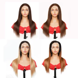 13x4 Lace Frontal Wigs #4 Dark Brown T1B27 Honey Blonde T1B30 Medium Auburn With Dark Root Remy Indian Human Hair Front Lace Wig