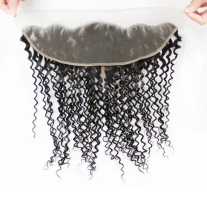 Jerry Curly 13x4 Lace Frontal Remy Indian Human Hair Pre-plucked Hair Line Ear to Ear Front Lace culry Hair Extension KissHair